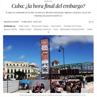 "Varias personas en el Centro de La Habana, este lunes. ", según El País. 